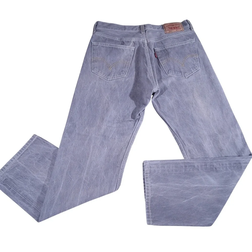 Levis 501 Org. Gray Acid Wash Str. Leg Button Fly Jeans Mens 34x32 (Fits 32x30)